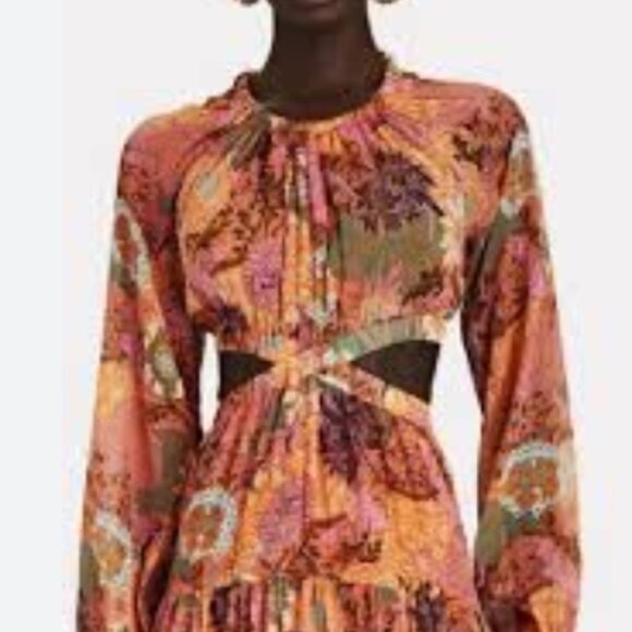 A.L.C. Dresses & Skirts - NWOT A.L.C. Izzy Fit & Flare Floral Cut Out Silk Boho Mini Dress XS $695